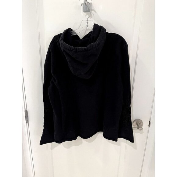 Johnny Was Kira Black Floral Embroidered Hoodie Size Medium - Picture 7 of 9